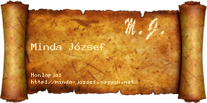 Minda József névjegykártya